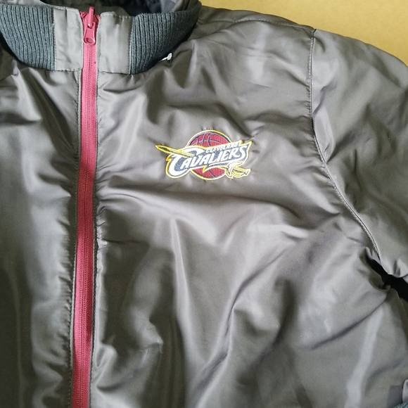 NBA  Cavaliers  JH Design Reversible Fleece Hooded Jacket Charcoal 2XL NWOT - Picture 2 of 13